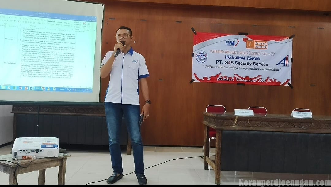 Sambutan Dadang Febryanto Ketua PUK  SPAI PT G4S Security Service Acara Musnik ke IV