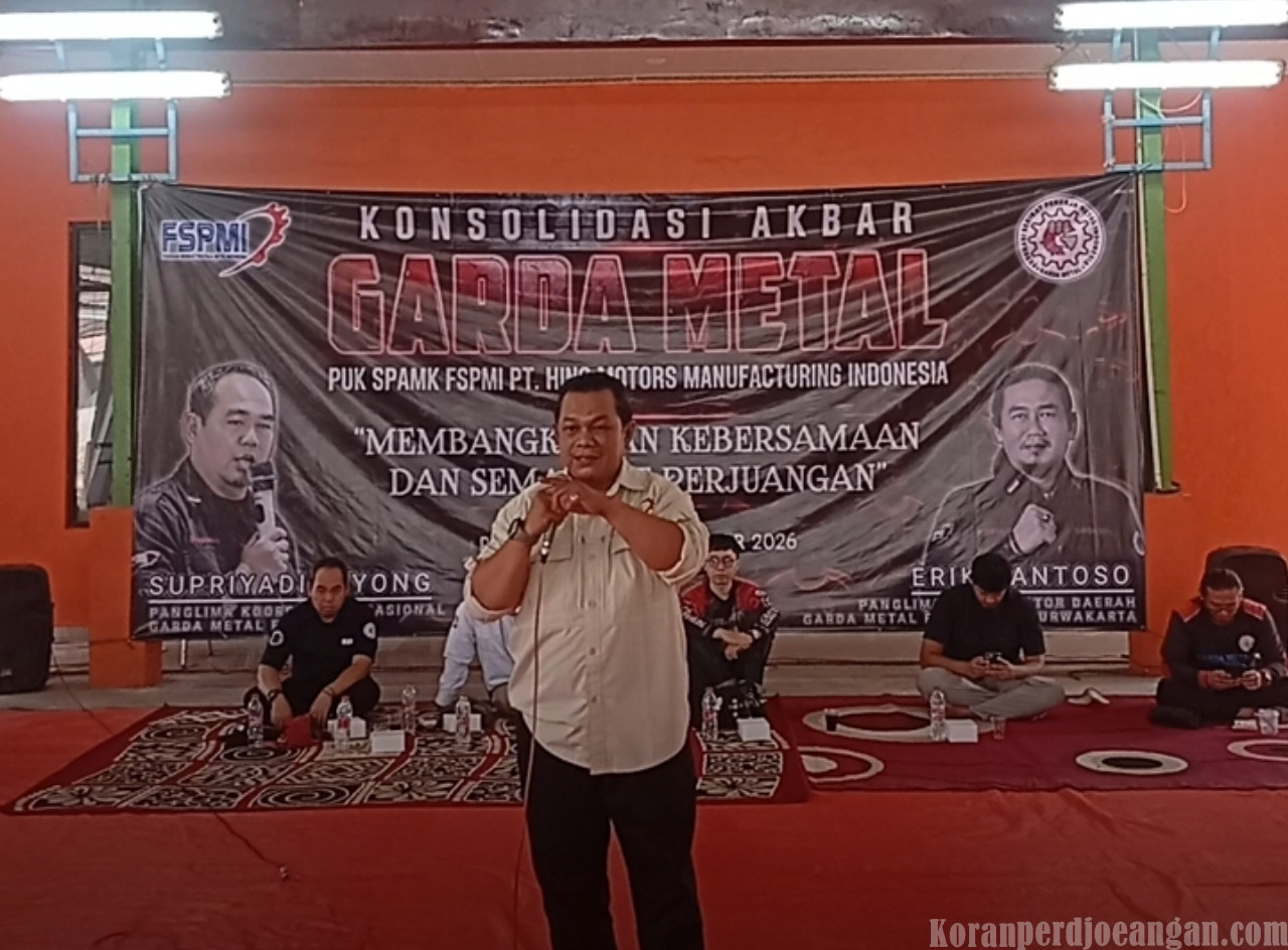 Ketua Serikat FSPMI HMMI Tekankan Pentingnya Soliditas Pekerja Dalam Konsolidasi Akbar Garda Metal