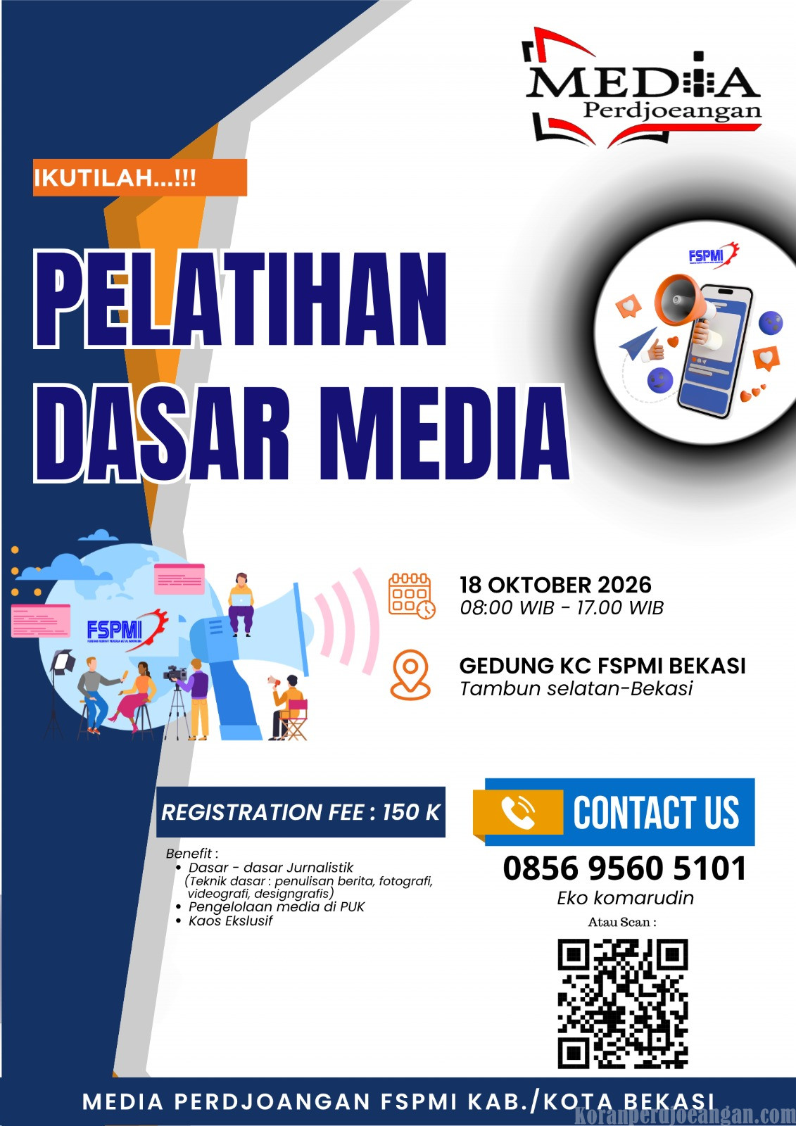 Tingkatkan Kompetensi Jurnalistik Pekerja, Media Perjuangan FSPMI Bekasi Gelar Pelatihan Dasar Media