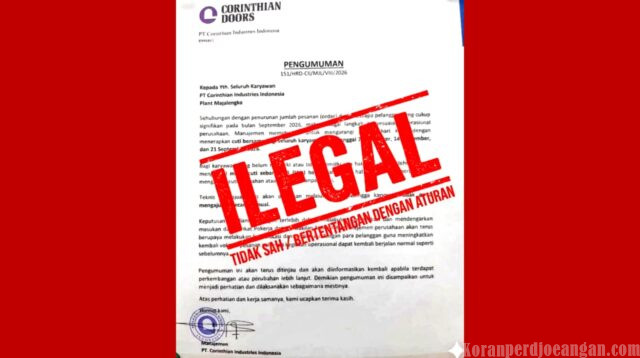 Keputusan Manajemen Meliburkan Pekerja Dengan Alasan Turun Order Mendapat Penolakan Dari Serikat Pekerja di PT Corinthian Industries Indonesia