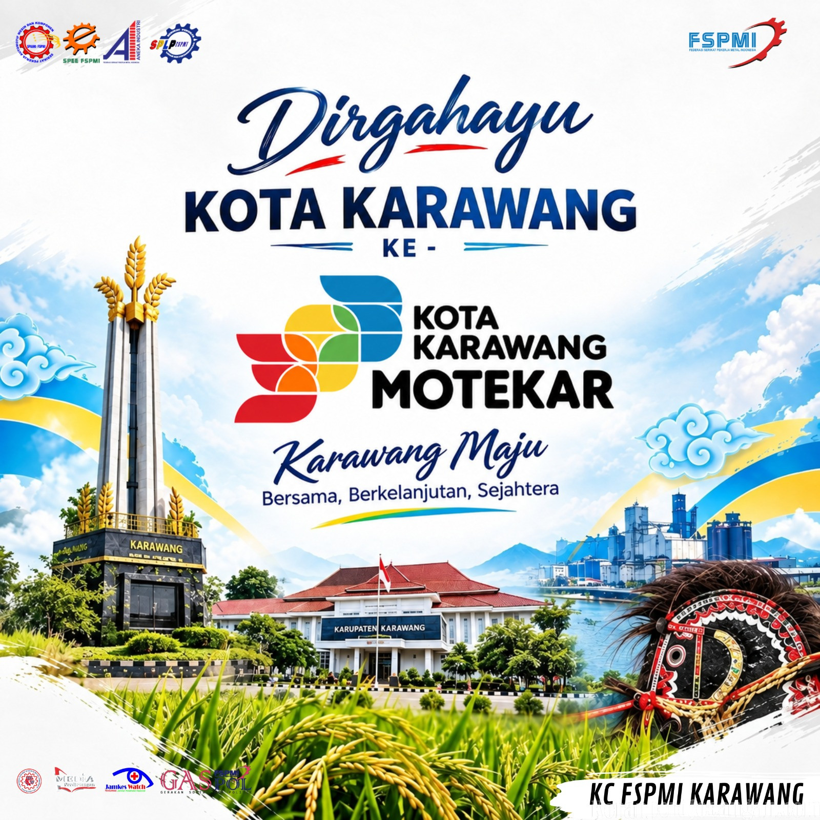HUT Karawang ke-393, KC FSPMI: Serikat Pekerja dan Buruh Siap Berkontribusi Mewujudkan Karawang Motekar