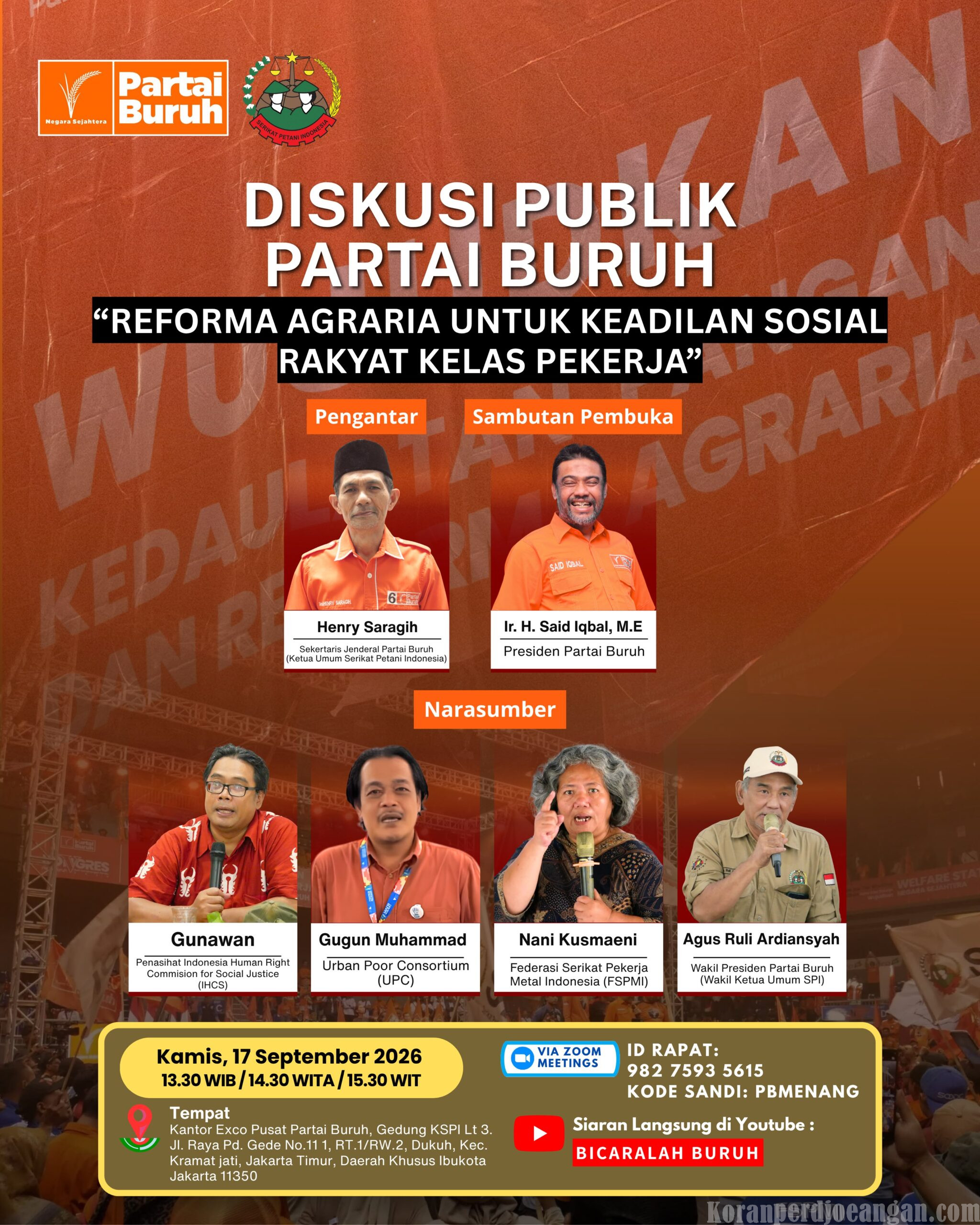 Partai Buruh Tagih Janji 80 Persen Lahan untuk Rakyat, Desak Satgas Reforma Agraria di Bawah Presiden