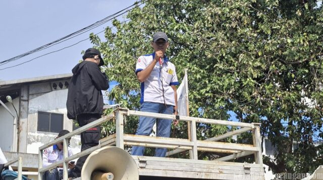 Aksi Unjuk Rasa PUK SPAI FSPMI PT Uno Filter, Tuntut Pencabutan PHK Ketua PUK