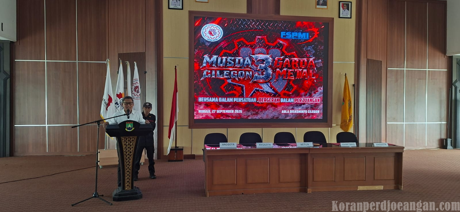 Sambutan Riden Hatam Azis Dalam Musda 3 Garda Metal kota Cilegon