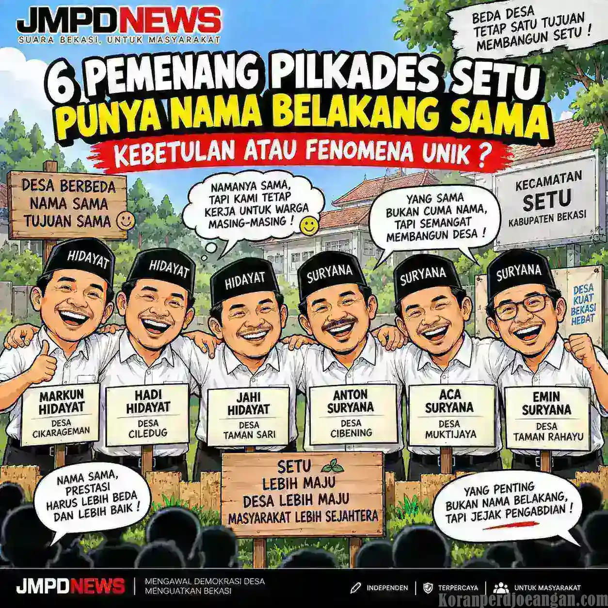 Enam Pemenang Pilkades Setu Punya Nama Belakang Sama, Kebetulan atau Fenomena Unik?