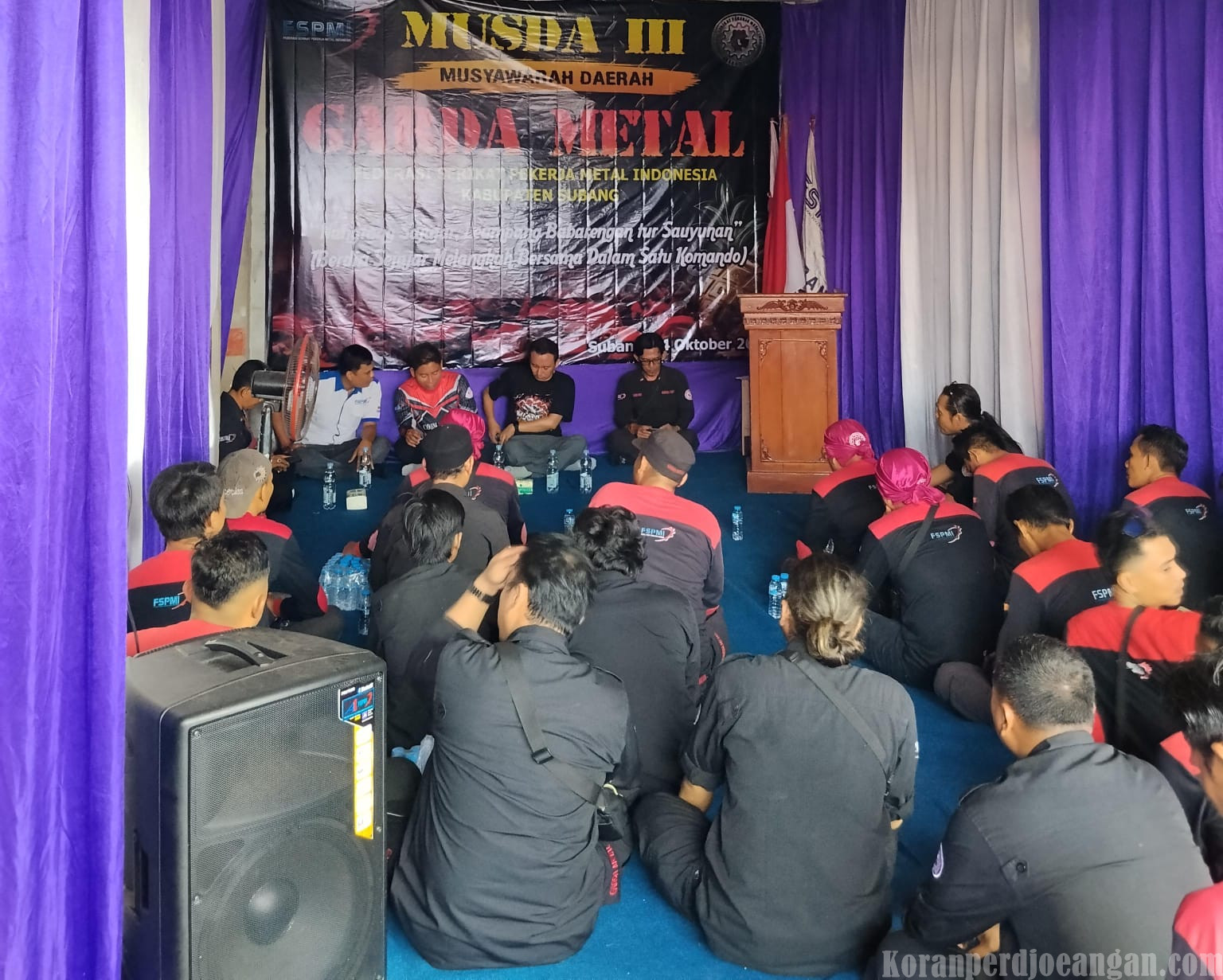 Pangkorda Garda Metal FSPMI Purwakarta Erik Santoso Hadiri MUSDA III Garda Metal Subang, Ujang Eman Terpilih Kembali Pimpin Garda Metal FSPMI Subang 2026-2031