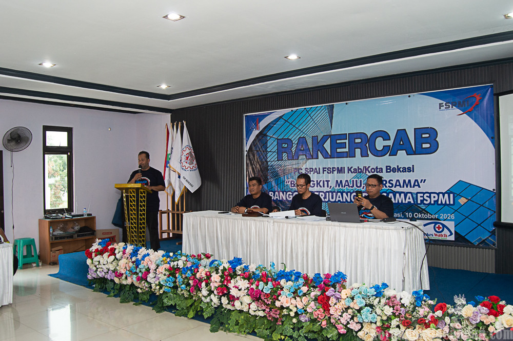 Perkokoh Barisan Perjuangan, SPAI FSPMI Bekasi Tetapkan 4 Jargon Organisasi Kuat Di Rakercab 2026