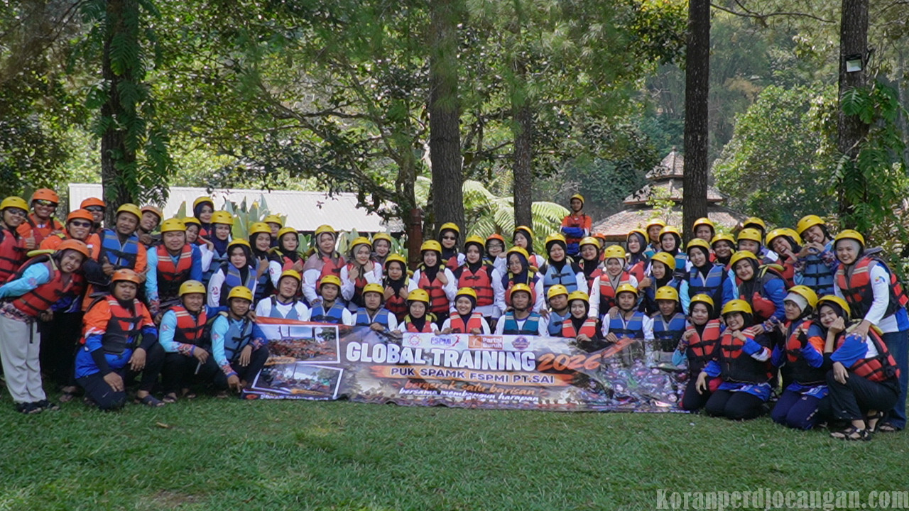 Serikat Pekerja FSPMI PT SAI Tutup Global Training 2026 dengan Arung Jeram Bersama di Sungai Konto