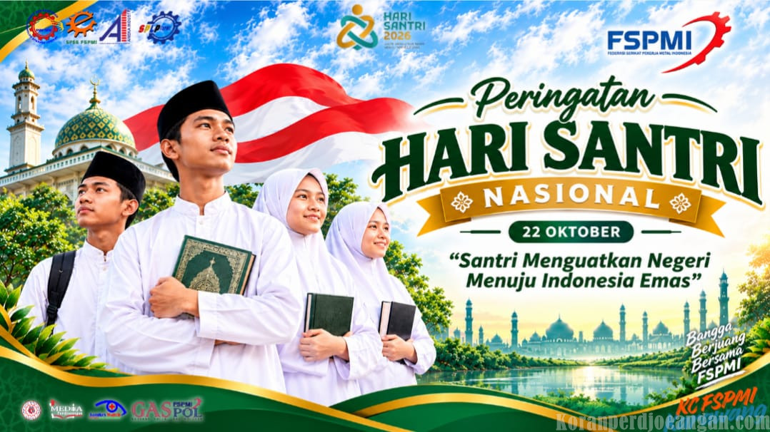 Santri dan Buruh Bersatu, FSPMI Karawang Gaungkan Semangat Menuju Indonesia Emas