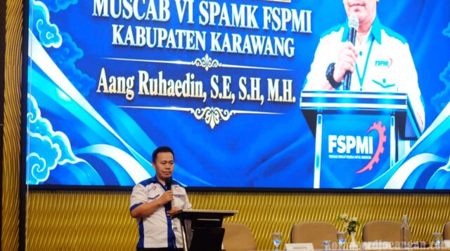 Aang Ruhaedin: Lima Tahun Mengawal Perjuangan, Muscab VI SPAMK FSPMI Karawang Jadi Momentum Penguatan Organisasi